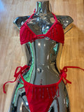 Ruby Rhinestone Tassle Set
